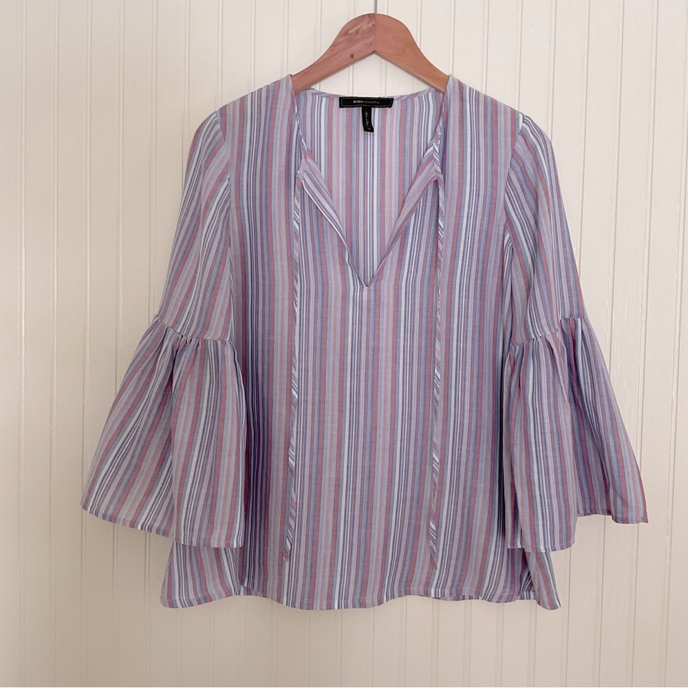 BCBGMaxAzria Serene Peasant Top